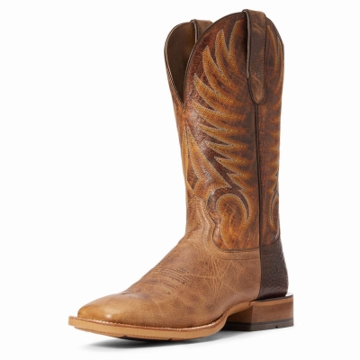 Beige Men's Ariat Toledo Western Boots | 0195-EUNLJ