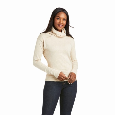 Beige Women's Ariat Lexi Sweaters | 9365-PAIOQ