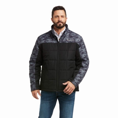 Black Camo Men's Ariat Crius Insulated Jackets | 3572-RWULD