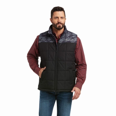 Black Camo Men's Ariat Crius Insulated Jackets | 8642-YVRBU