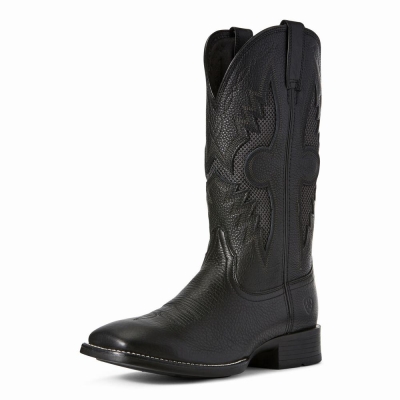 Black Dark Grey Men's Ariat Solado VentTEK Western Boots | 5748-EIGBV