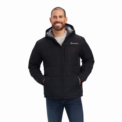 Black Men's Ariat Crius Insulated Jackets | 4832-BKJDM