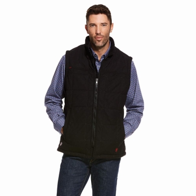 Black Men's Ariat FR Crius Insulated Jackets | 0149-ULENG