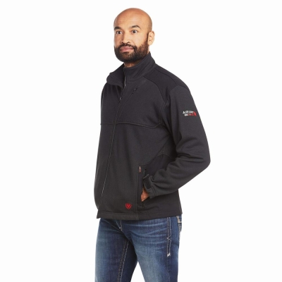 Black Men's Ariat FR Polartec Platform Jackets | 3461-FGHQO