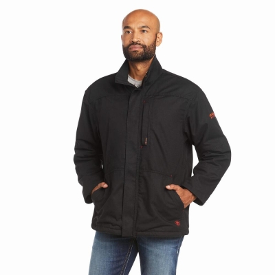 Black Men's Ariat FR Workhorse Insulated Jackets | 0287-VPZAM