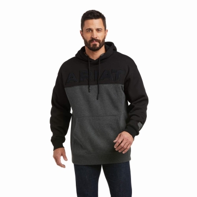 Black Men's Ariat Lifted Hoodies | 4168-OCYVP