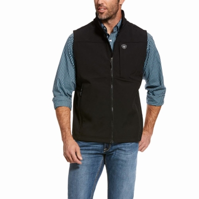 Black Men's Ariat Logo 2.0 Softshell Jackets | 6987-DXWRF