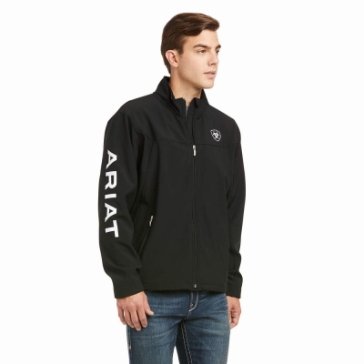 Black Men's Ariat New Team Softshell English Riding | 2170-XWPLI