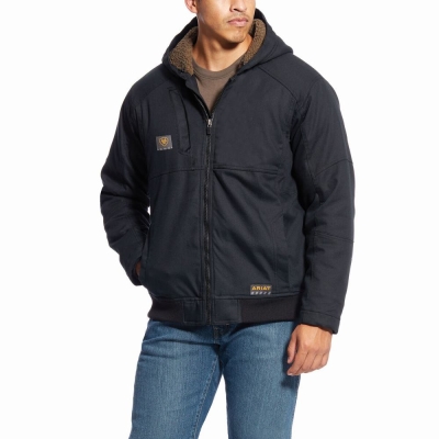 Black Men's Ariat Rebar DuraCanvas Jackets | 4891-XRWEZ