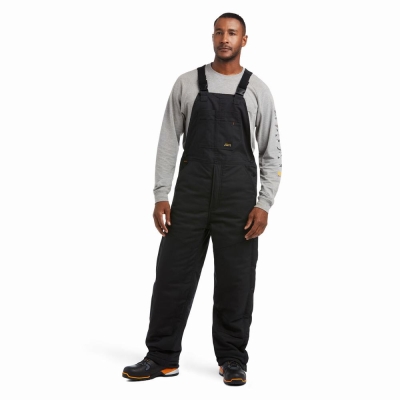 Black Men's Ariat Rebar DuraCanvas Stretch Insulated Pants | 5712-ZYDGN