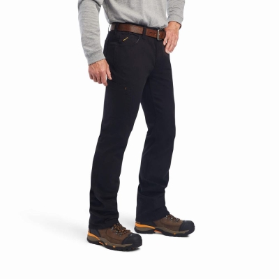 Black Men's Ariat Rebar M7 DuraStretch Made Tough Pants | 1390-LUBDI