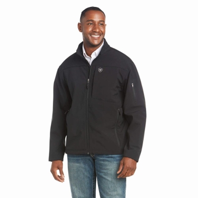 Black Men's Ariat Vernon 2.0 Softshell Jackets | 6013-SFYNR