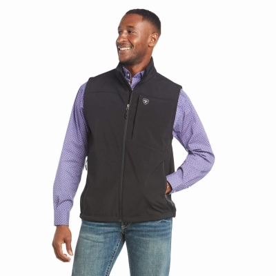 Black Men's Ariat Vernon 2.0 Softshell Jackets | 9485-FKRSG