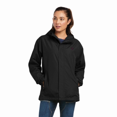 Black Purple Women's Ariat Rebar Stormshell Logo Waterproof Jackets | 4780-CSBNM