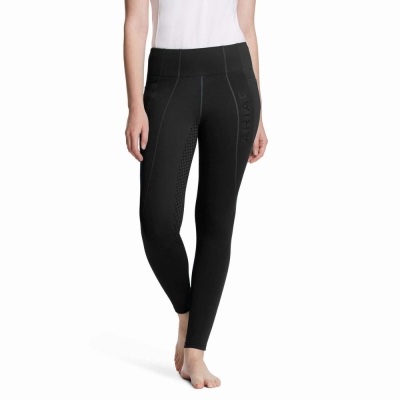 Black Women's Ariat Attain Full Seat Grip Pants | 2791-BRQEC