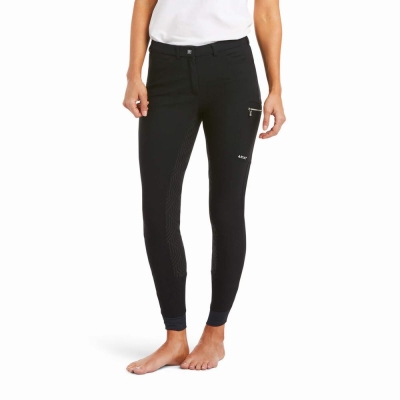 Black Women's Ariat Triton Grip Full Seat Breech Pants | 9835-HGNYO