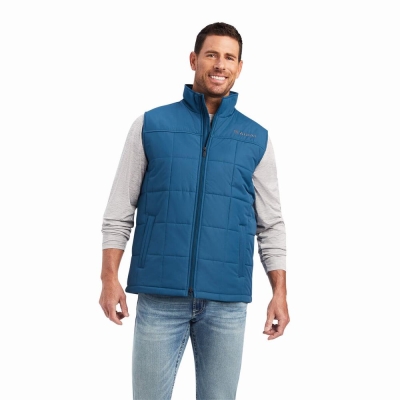 Blue Men's Ariat Crius Insulated Jackets | 7093-MFDYW