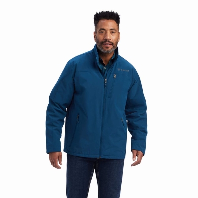 Blue Men's Ariat Tek Flex Jackets | 0798-WVQOE