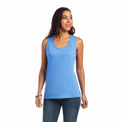 Blue Women's Ariat Element Tops | 0274-GTMKW