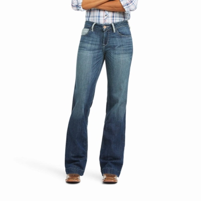 Blue Women's Ariat Perfect Rise Angela Skinny Jeans | 4960-FZJLX