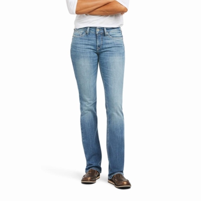 Blue Women's Ariat R.E.A.L. Perfect Rise Karen Straight-Fit Jeans | 2150-FPVHR