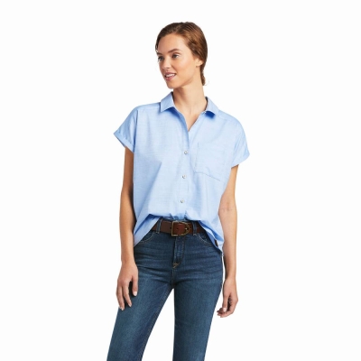 Blue Women's Ariat Zenith Tops | 6049-BKVXI