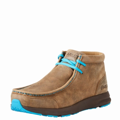 Brown Blue Men's Ariat Spitfire Sneakers | 9736-SHQLF