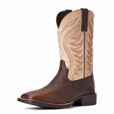 Brown Men's Ariat Amos Western Boots | 1203-KSZXA