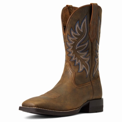 Brown Men's Ariat Brander Western Boots | 2195-TOKNP