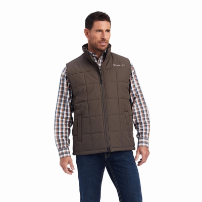 Brown Men's Ariat Crius Insulated Jackets | 3627-BAOEQ