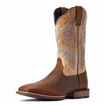 Brown Men's Ariat Everlite Blazin Western Boots | 2103-RZBVJ