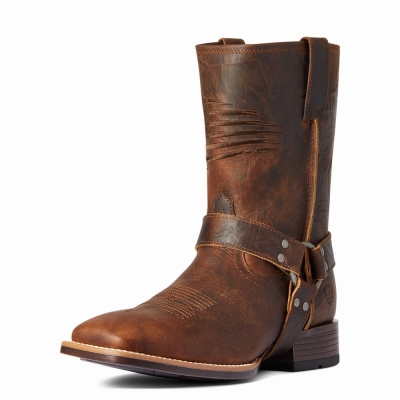 Brown Men's Ariat Harness Patriot Ultra Dress Boots | 0481-TLIYO