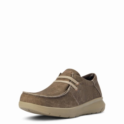 Brown Men's Ariat Hilo Stretch Sneakers | 6571-TJVRY