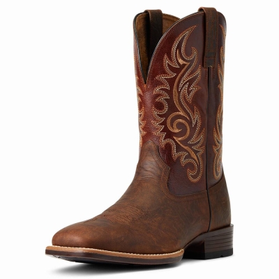 Brown Men's Ariat Lasco Ultra Western Boots | 8709-WXTAJ