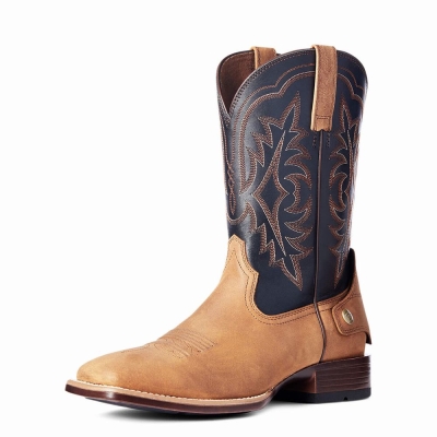 Brown Men's Ariat Ryden Ultra EZ Zip Western Boots | 0159-ZDXPU