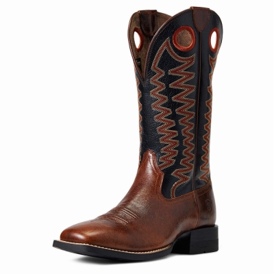 Brown Men's Ariat Sidepass Western Boots | 5943-YMKNA