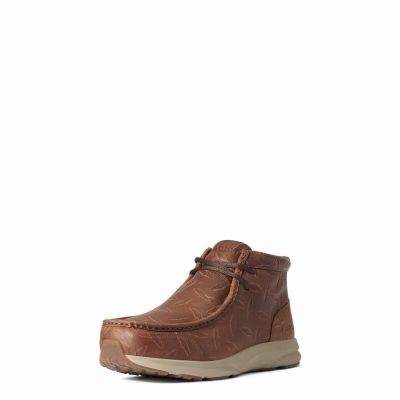 Brown Men's Ariat Spitfire Sneakers | 6483-BSCJU