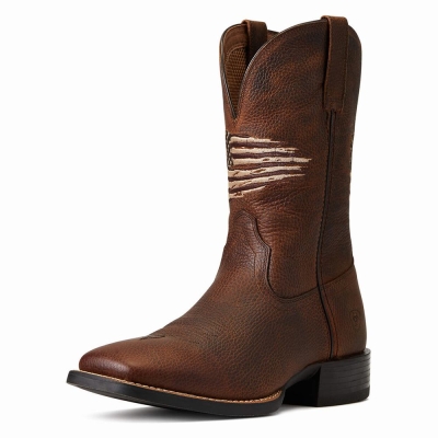 Brown Men's Ariat Sport All Country Western Boots | 0861-DGCBF