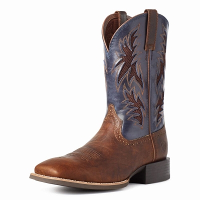 Brown Men's Ariat Sport Cool VentTEK Western Boots | 5293-KERNH