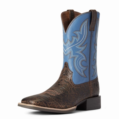 Brown Men's Ariat Sport Cow Country Western Boots | 1457-LPNJI