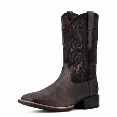 Brown Men's Ariat Sport Fresco VentTEK Western Boots | 8974-EXBUY