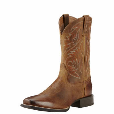 Brown Men's Ariat Sport Herdsman Western Boots | 2197-QFXRC