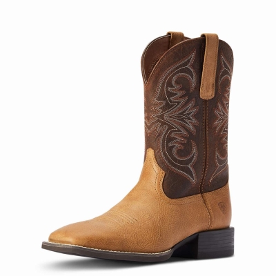 Brown Men's Ariat Sport Pardner Western Boots | 4170-BVDTX