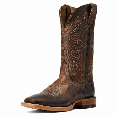 Brown Men's Ariat Standout Western Boots | 6794-ISXBT