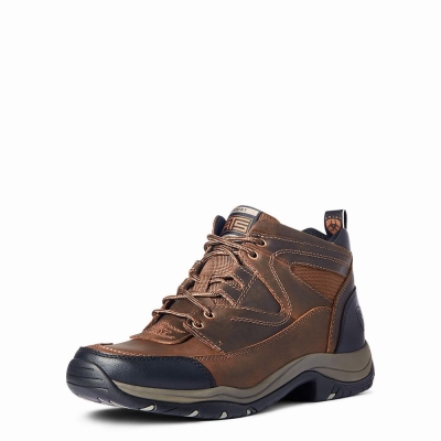 Brown Men's Ariat Terrain Hiking Boots | 0521-UTEQO