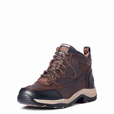 Brown Men's Ariat Terrain Hiking Boots | 6478-UDHIR