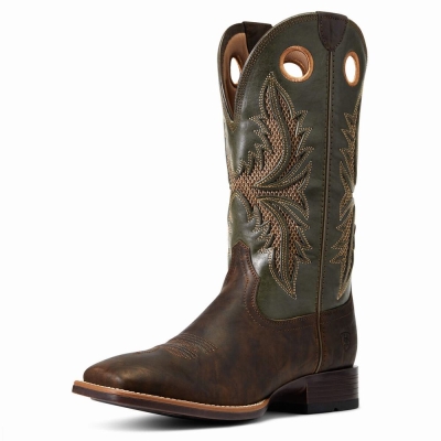 Brown Men's Ariat Toughy VentTek 360 Western Boots | 7253-CFZVW