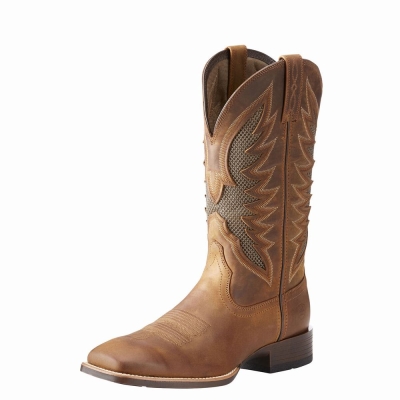 Brown Men's Ariat VentTEK Ultra Western Boots | 3208-BQEIJ