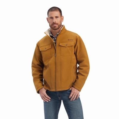 Brown Men's Ariat Vernon Sherpa Jackets | 1463-BGELO