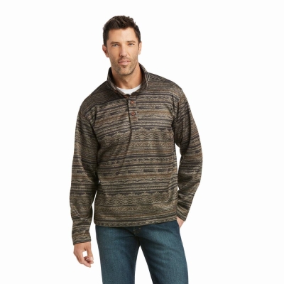 Brown Men's Ariat Wesley Hoodies | 7658-JQFLG